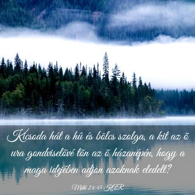 Picture 03 - Máté 24:45 KAR - Kicsoda hát a hû és bölcs szolga, a kit az õ - Bible Verse Picture