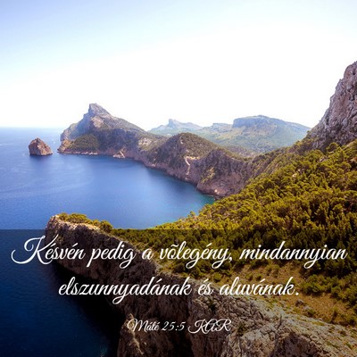 Picture 03 - Máté 25:5 KAR - Késvén pedig a võlegény, mindannyian - Bible Verse Picture