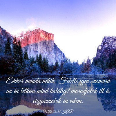 Picture 03 - Máté 26:38 KAR - Ekkor monda nékik: Felette igen szomorú az én - Bible Verse Picture