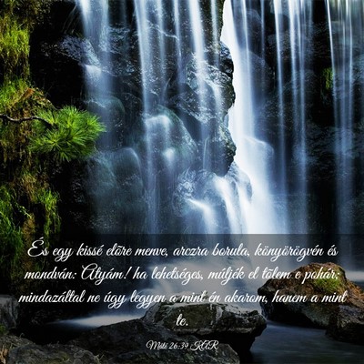 Picture 03 - Máté 26:39 KAR - És egy kissé elõre menve, arczra borula, - Bible Verse Picture