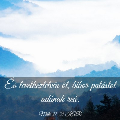 Picture 03 - Máté 27:28 KAR - És levetkeztetvén õt, bíbor palástot adának - Bible Verse Picture