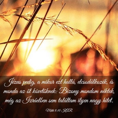 Picture 03 - Máté 8:10 KAR - Jézus pedig, a mikor ezt hallá, - Bible Verse Picture