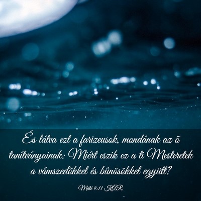 Picture 03 - Máté 9:11 KAR - És látva ezt a farizeusok, mondának az õ - Bible Verse Picture