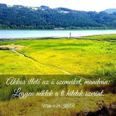 Picture 03 - Máté 9:29 KAR - Akkor illeté az õ szemeiket, mondván: Legyen - Bible Verse Picture