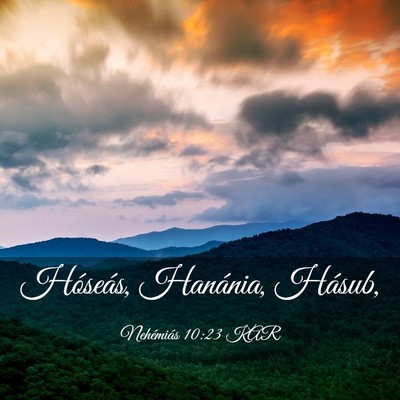 Picture 03 - Nehémiás 10:23 KAR - Hóseás, Hanánia, - Bible Verse Picture