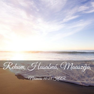 Picture 03 - Nehémiás 10:25 KAR - Rehum, Hasabná, - Bible Verse Picture