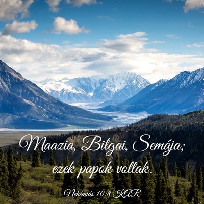 Picture 03 - Nehémiás 10:8 KAR - Maazia, Bilgai, Semája; ezek papok - Bible Verse Picture