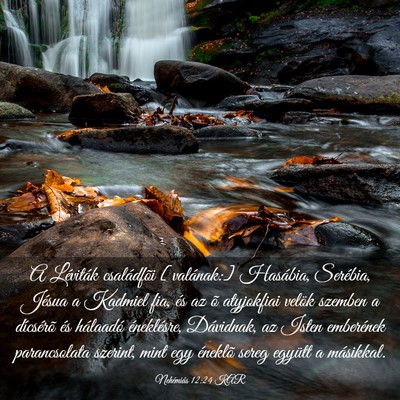 Picture 03 - Nehémiás 12:24 KAR - A Léviták családfõi [valának:] Hasábia, - Bible Verse Picture