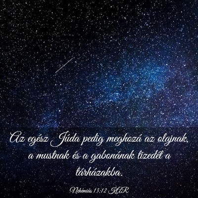 Picture 03 - Nehémiás 13:12 KAR - Az egész Júda pedig meghozá az olajnak, a - Bible Verse Picture