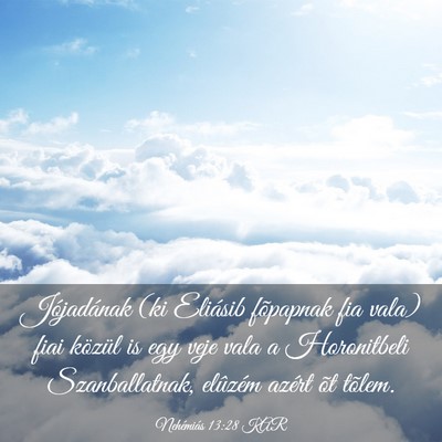 Picture 03 - Nehémiás 13:28 KAR - Jójadának (ki Eliásib fõpapnak fia vala) fiai - Bible Verse Picture