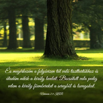 Picture 03 - Nehémiás 2:9 KAR - És megérkezém a folyóvizen túl való - Bible Verse Picture