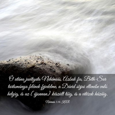 Picture 03 - Nehémiás 3:16 KAR - Õ utána javítgata Nehémiás, Azbuk fia, - Bible Verse Picture