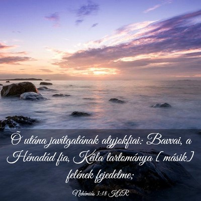 Picture 03 - Nehémiás 3:18 KAR - Õ utána javítgatának atyjokfiai: Bavvai, a - Bible Verse Picture