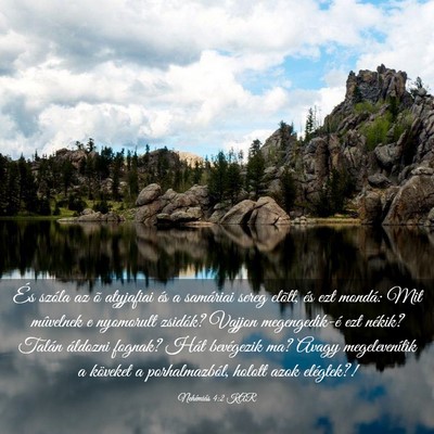 Picture 03 - Nehémiás 4:2 KAR - És szóla az õ atyjafiai és a samáriai sereg - Bible Verse Picture