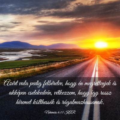 Picture 03 - Nehémiás 6:13 KAR - Azért vala pedig felbérelve, hogy én - Bible Verse Picture