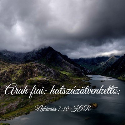 Picture 03 - Nehémiás 7:10 KAR - Arah fiai: - Bible Verse Picture