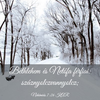 Picture 03 - Nehémiás 7:26 KAR - Bethlehem és Netófa férfiai: - Bible Verse Picture