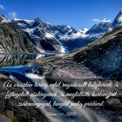 Picture 03 - Náhum 2:12 KAR - Az oroszlán torkig valót ragadozott - Bible Verse Picture