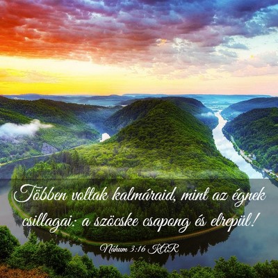 Picture 03 - Náhum 3:16 KAR - Többen voltak kalmáraid, mint az égnek - Bible Verse Picture
