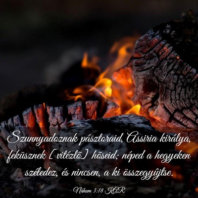 Picture 03 - Náhum 3:18 KAR - Szunnyadoznak pásztoraid, Assiria királya, - Bible Verse Picture