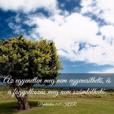 Picture 03 - Prédikátor 1:15 KAR - Az egyenetlen meg nem egyenesíthetõ, és a - Bible Verse Picture