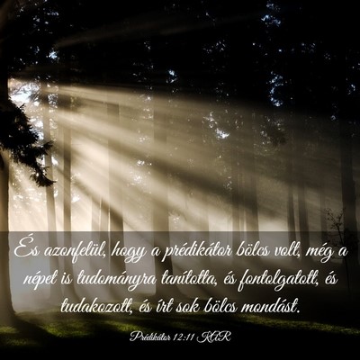 Picture 03 - Prédikátor 12:11 KAR - És azonfelül, hogy a prédikátor bölcs volt, - Bible Verse Picture