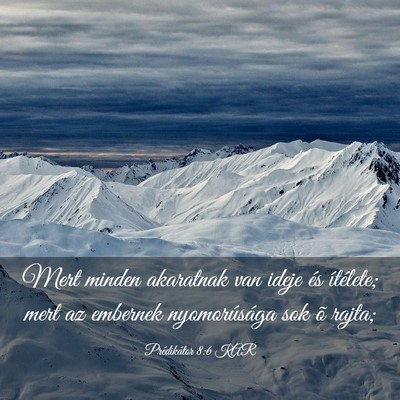 Picture 03 - Prédikátor 8:6 KAR - Mert minden akaratnak van ideje és ítélete; - Bible Verse Picture