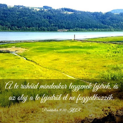 Picture 03 - Prédikátor 9:10 KAR - A te ruháid mindenkor legyenek fejérek, és az - Bible Verse Picture