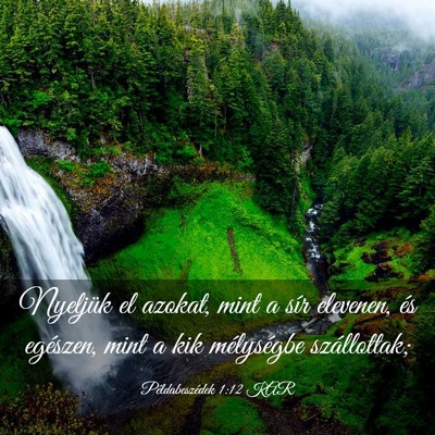 Picture 03 - Példabeszédek 1:12 KAR - Nyeljük el azokat, mint a sír elevenen, és - Bible Verse Picture