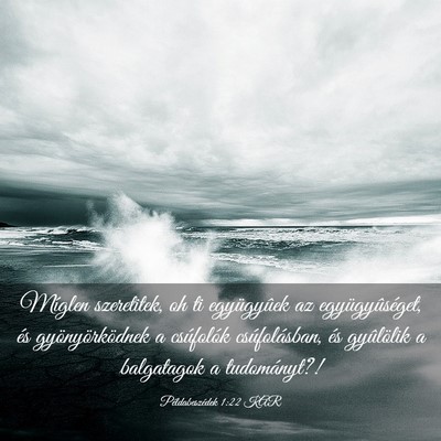 Picture 03 - Példabeszédek 1:22 KAR - Míglen szeretitek, oh ti együgyûek az - Bible Verse Picture