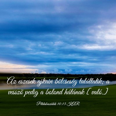 Picture 03 - Példabeszédek 10:13 KAR - Az eszesek ajkain bölcseség találtatik; a - Bible Verse Picture