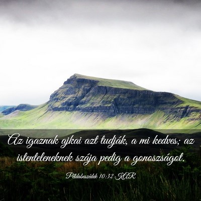 Picture 03 - Példabeszédek 10:32 KAR - Az igaznak ajkai azt tudják, a mi kedves; az - Bible Verse Picture