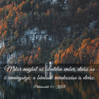 Picture 03 - Példabeszédek 11:7 KAR - Mikor meghal az istentelen ember, elvész az õ - Bible Verse Picture