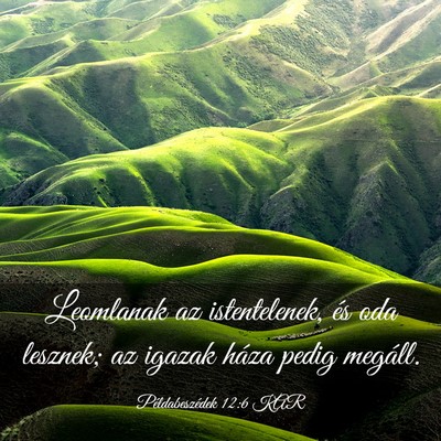 Picture 03 - Példabeszédek 12:6 KAR - Leomlanak az istentelenek, és oda lesznek; az - Bible Verse Picture