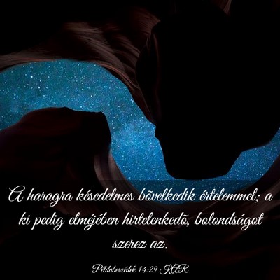 Picture 03 - Példabeszédek 14:29 KAR - A haragra késedelmes bõvelkedik értelemmel; a - Bible Verse Picture