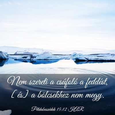 Picture 03 - Példabeszédek 15:12 KAR - Nem szereti a csúfoló a feddést, [és] a - Bible Verse Picture
