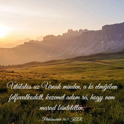 Picture 03 - Példabeszédek 16:5 KAR - Útálatos az Úrnak minden, a ki elméjében - Bible Verse Picture