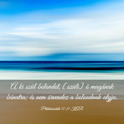 Picture 03 - Példabeszédek 17:21 KAR - A ki szül bolondot, [szüli] õ magának - Bible Verse Picture