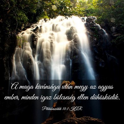 Picture 03 - Példabeszédek 18:1 KAR - A maga kivánsága után megy az agyas ember, - Bible Verse Picture