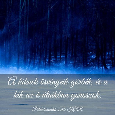 Picture 03 - Példabeszédek 2:15 KAR - A kiknek ösvényeik görbék, és a kik az õ - Bible Verse Picture