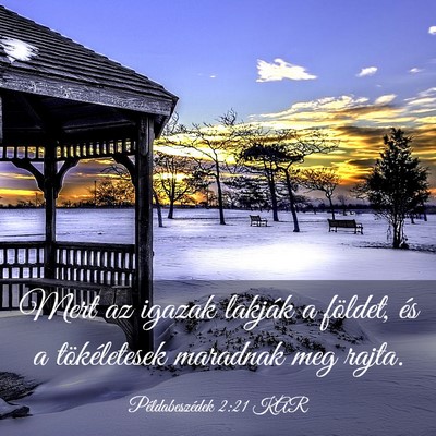 Picture 03 - Példabeszédek 2:21 KAR - Mert az igazak lakják a földet, és a - Bible Verse Picture