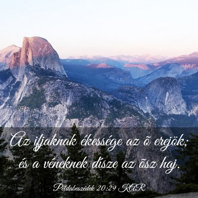 Picture 03 - Példabeszédek 20:29 KAR - Az ifjaknak ékessége az õ erejök; és a - Bible Verse Picture