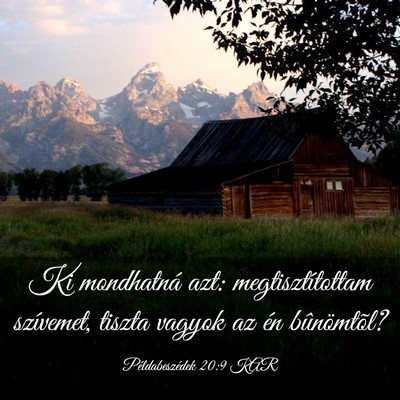Picture 03 - Példabeszédek 20:9 KAR - Ki mondhatná azt: megtisztítottam szívemet, - Bible Verse Picture