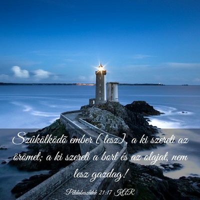 Picture 03 - Példabeszédek 21:17 KAR - Szûkölködõ ember [lesz], a ki szereti az - Bible Verse Picture