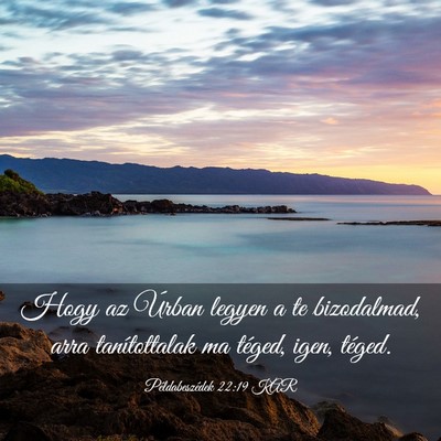 Picture 03 - Példabeszédek 22:19 KAR - Hogy az Úrban legyen a te bizodalmad, arra - Bible Verse Picture