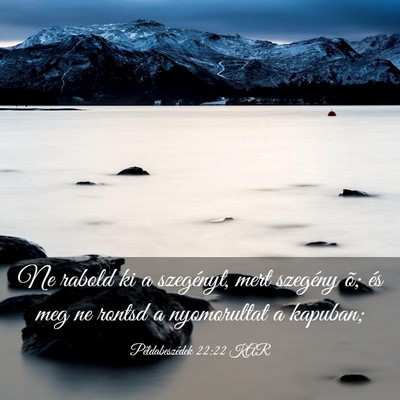 Picture 03 - Példabeszédek 22:22 KAR - Ne rabold ki a szegényt, mert szegény õ; és - Bible Verse Picture
