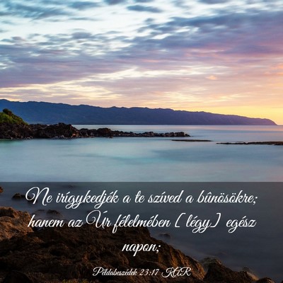 Picture 03 - Példabeszédek 23:17 KAR - Ne irígykedjék a te szíved a bûnösökre; - Bible Verse Picture