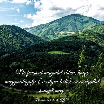 Picture 03 - Példabeszédek 23:4 KAR - Ne fáraszd magadat ebben, hogy meggazdagulj; [ez - Bible Verse Picture