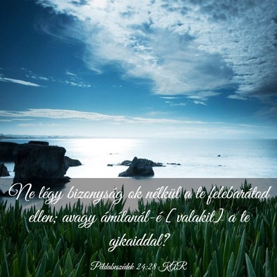 Picture 03 - Példabeszédek 24:28 KAR - Ne légy bizonyság ok nélkül a te felebarátod - Bible Verse Picture