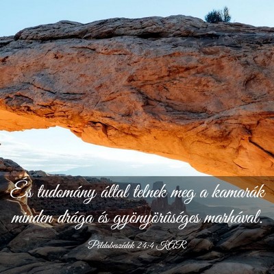 Picture 03 - Példabeszédek 24:4 KAR - És tudomány által telnek meg a kamarák minden - Bible Verse Picture